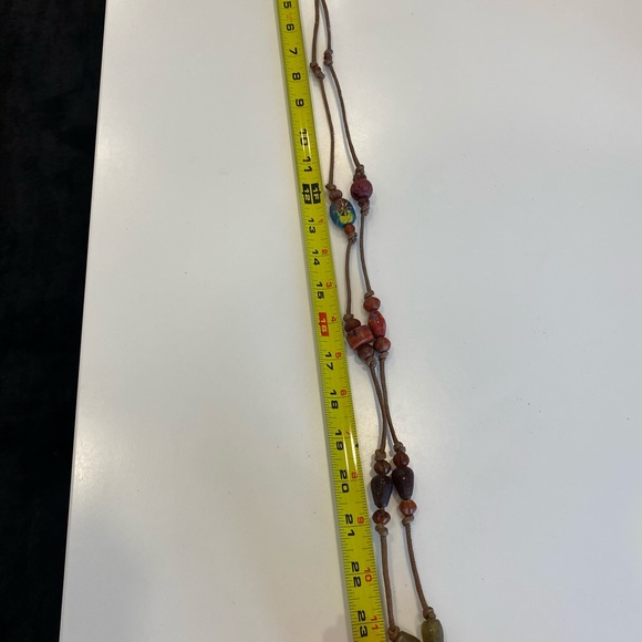 Necklace made with leather & stones - Picture 4 of 4